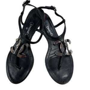 Chanel big CC logo sandals Sz 37 (7)